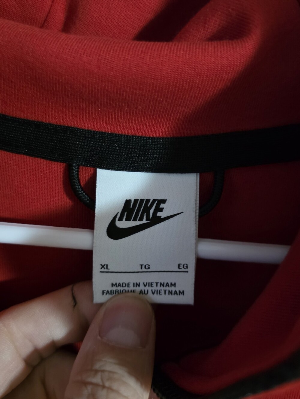 Nike Mens Red Sportswear Tech Fleece Full Zip Hoodie Jacket CU4489 Size XL - Picture 2 of 12